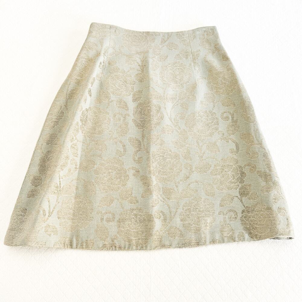 Provasoli Torino Sage Green Vintage 100% Wool Mini Skirt Made in Italy Size 42